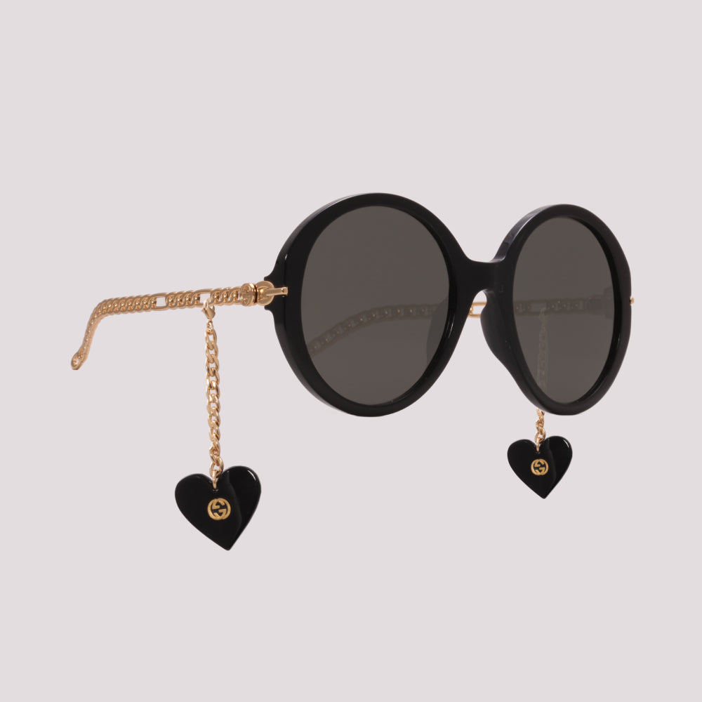 Gucci GG0726S 005 Preto Brilho Preto - Sol - 56 mm
