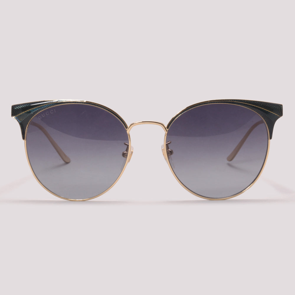 Gucci GG0402SK 003 Dourado e Azul Preto Degradê - Sol - 57 mm