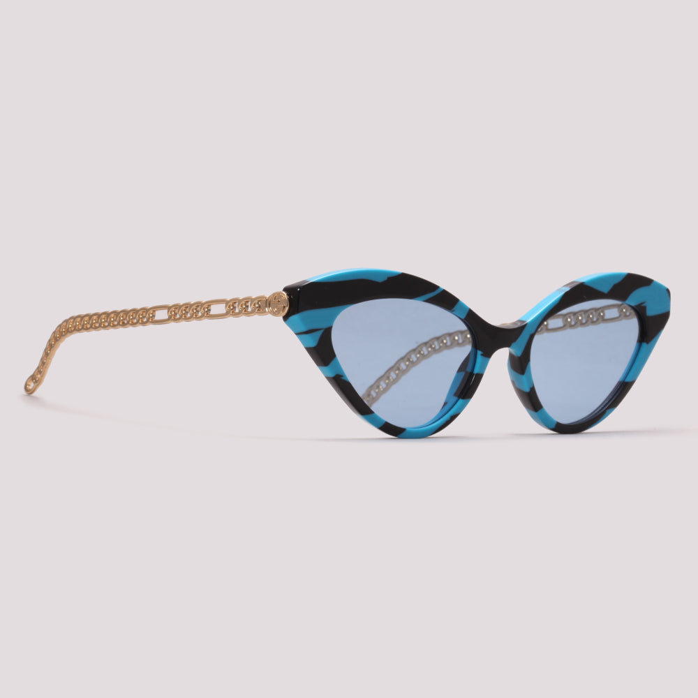 Gucci GG0978S 005 Azul Mesclado Azul - Sol - 52 mm