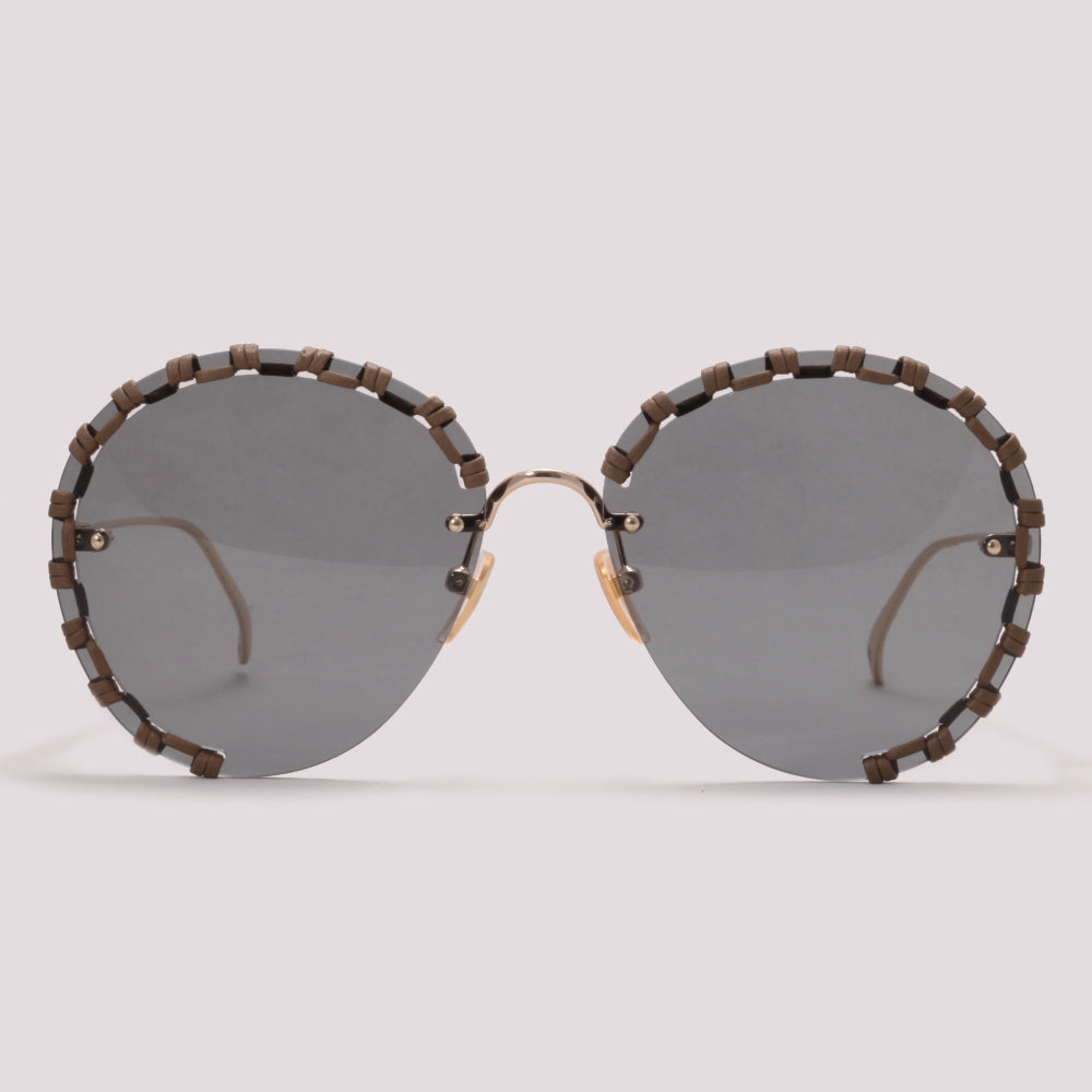 Chloé CH0186S 001 Dourado Brilho Preto - Sol - 63 mm
