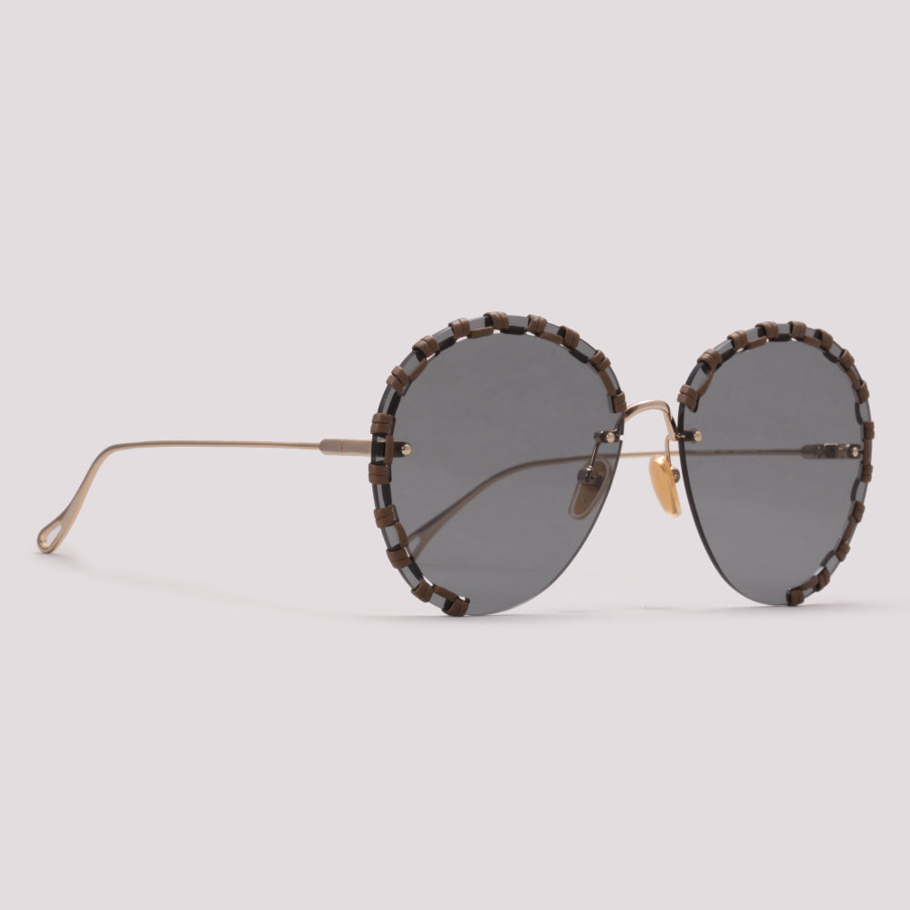 Chloé CH0186S 001 Dourado Brilho Preto - Sol - 63 mm