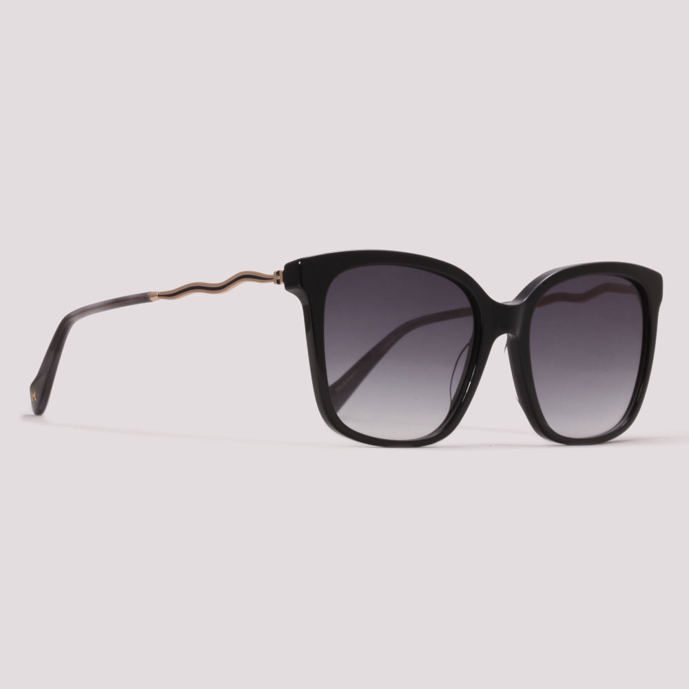 Hickmann Camelia 1 A01 Preto Brilho Preto Degradê - Sol - 57 mm