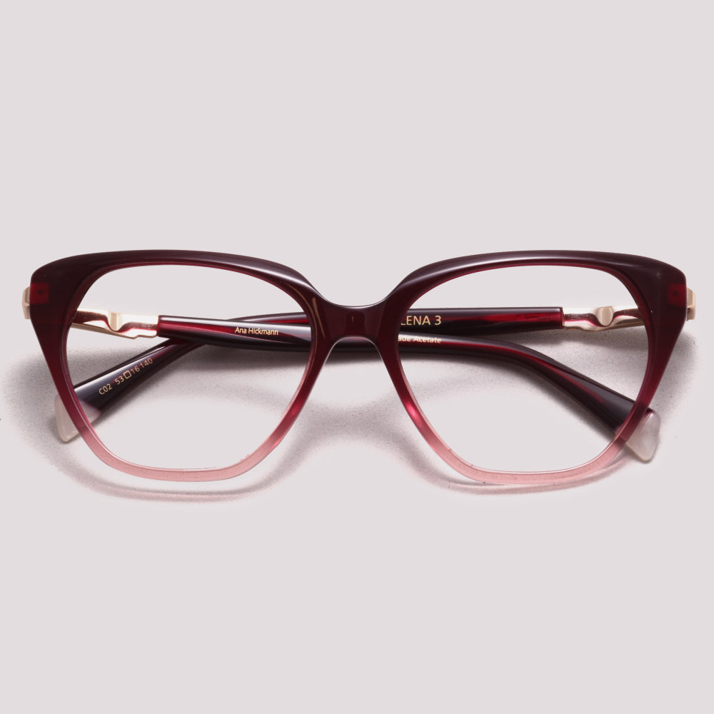 Ana Hickmann Lena 3 C02 Vinho Degradê Brilho - Grau - 51 mm