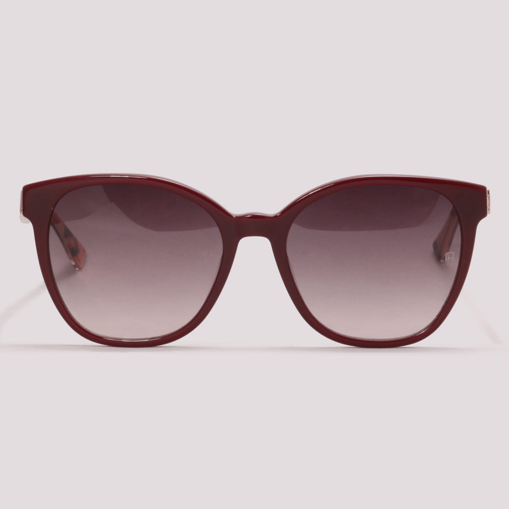 Ana Hickmann Nina 9 C01 Vinho Brilho Marrom Degradê - Sol - 54 mm