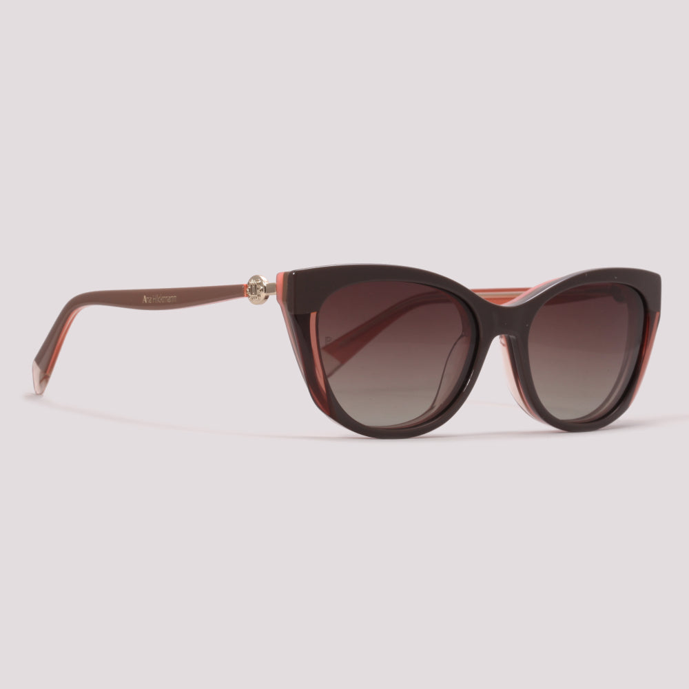 Ana Hickmann Vivi 5 Clip on Marrom Translúcido Marrom Degradê - Grau - 55 mm