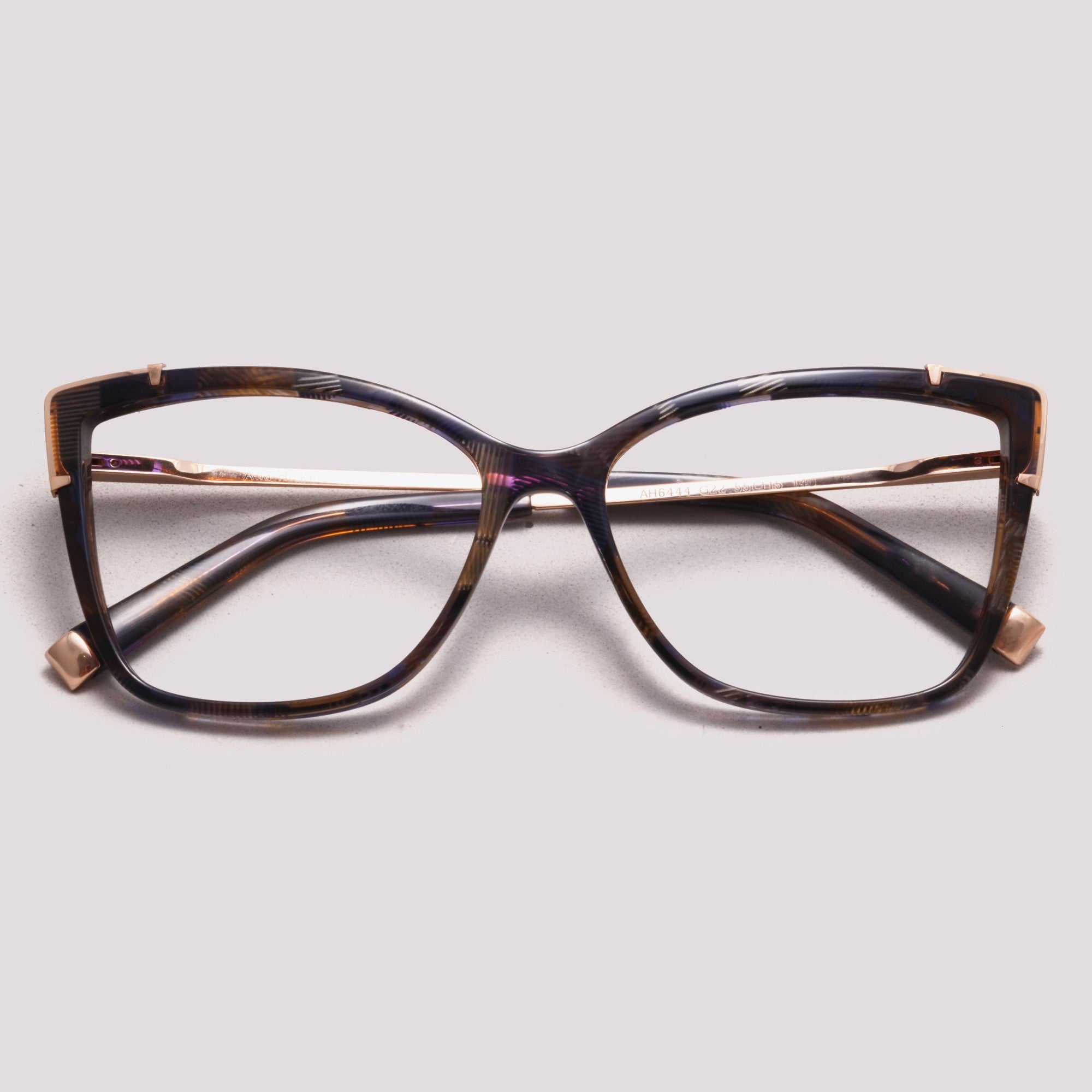 Ana Hickmann AH6444 G22 Roxo Marrom Mesclado - Grau - 55 mm