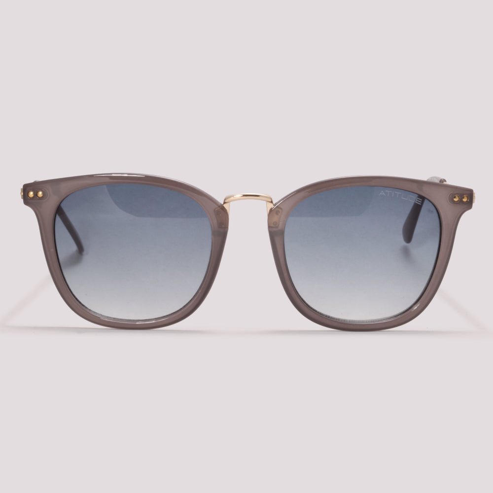 Atitude AT8071 H01 Cinza Translúcido e Dourado Brilho Azul Degradê - Sol - 52 mm