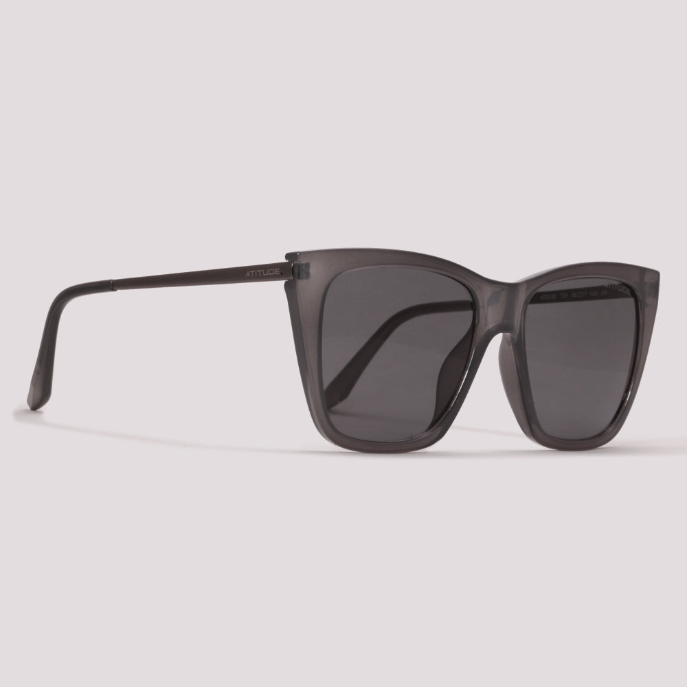 Atitude AT8135 T01 Cinza Translúcido Brilho Preto - Sol - 56 mm