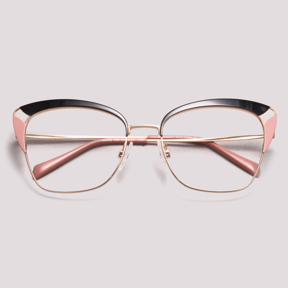 Hickmann HI2009 09B Preto Rosa e Dourado Brilho - Grau - 55 mm