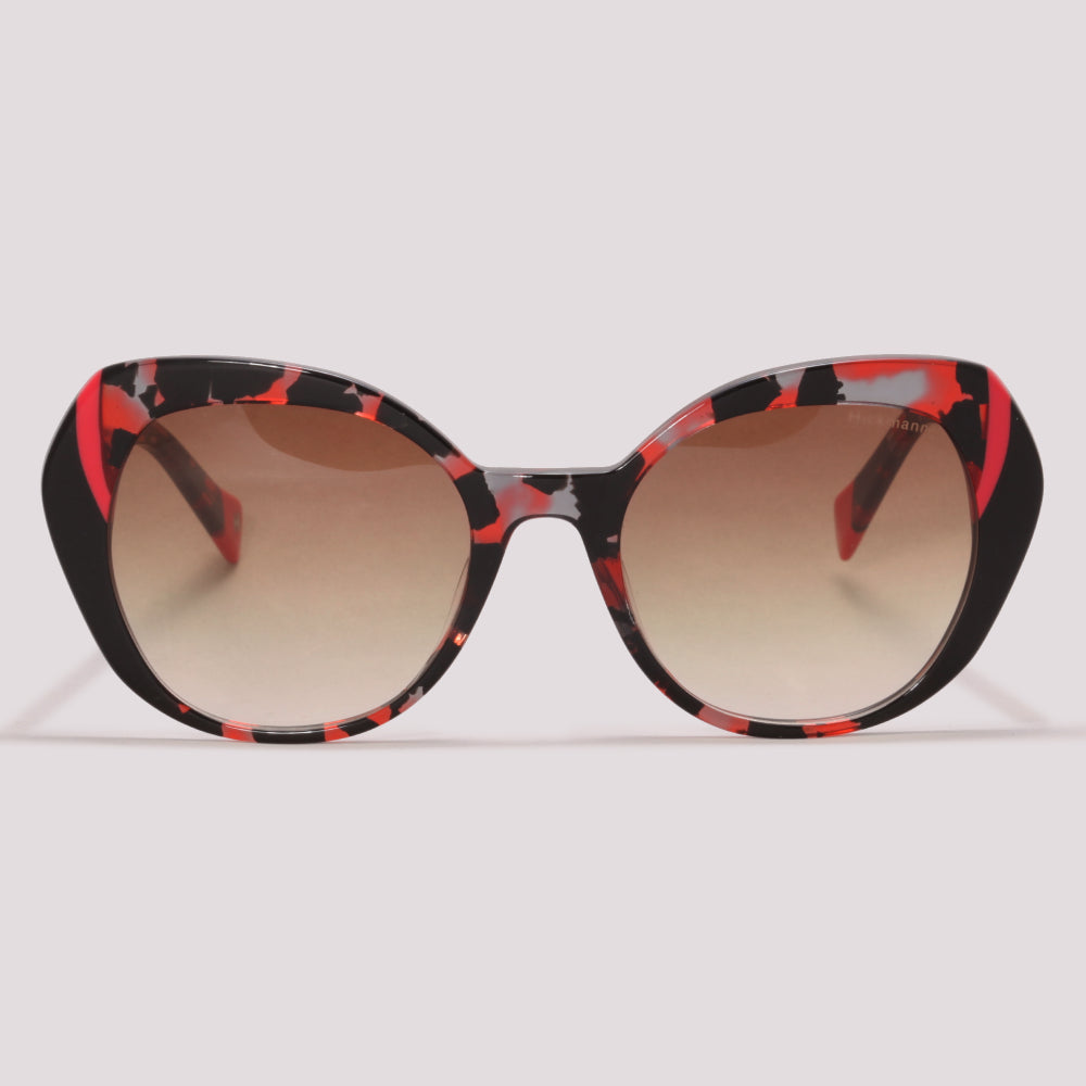 Hickmann HI90007 G21 Preto Mesclado Vermelho Marrom Degradê - Sol - 54 mm