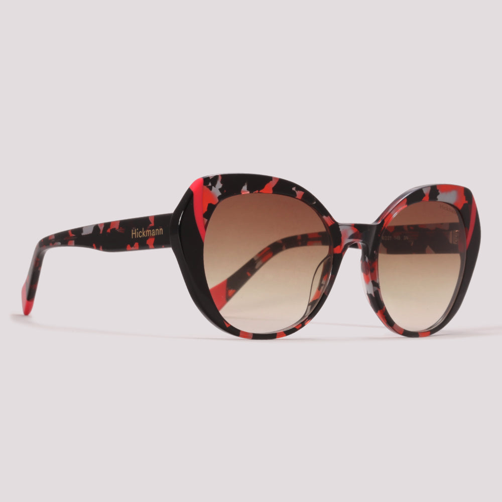 Hickmann HI90007 G21 Preto Mesclado Vermelho Marrom Degradê - Sol - 54 mm