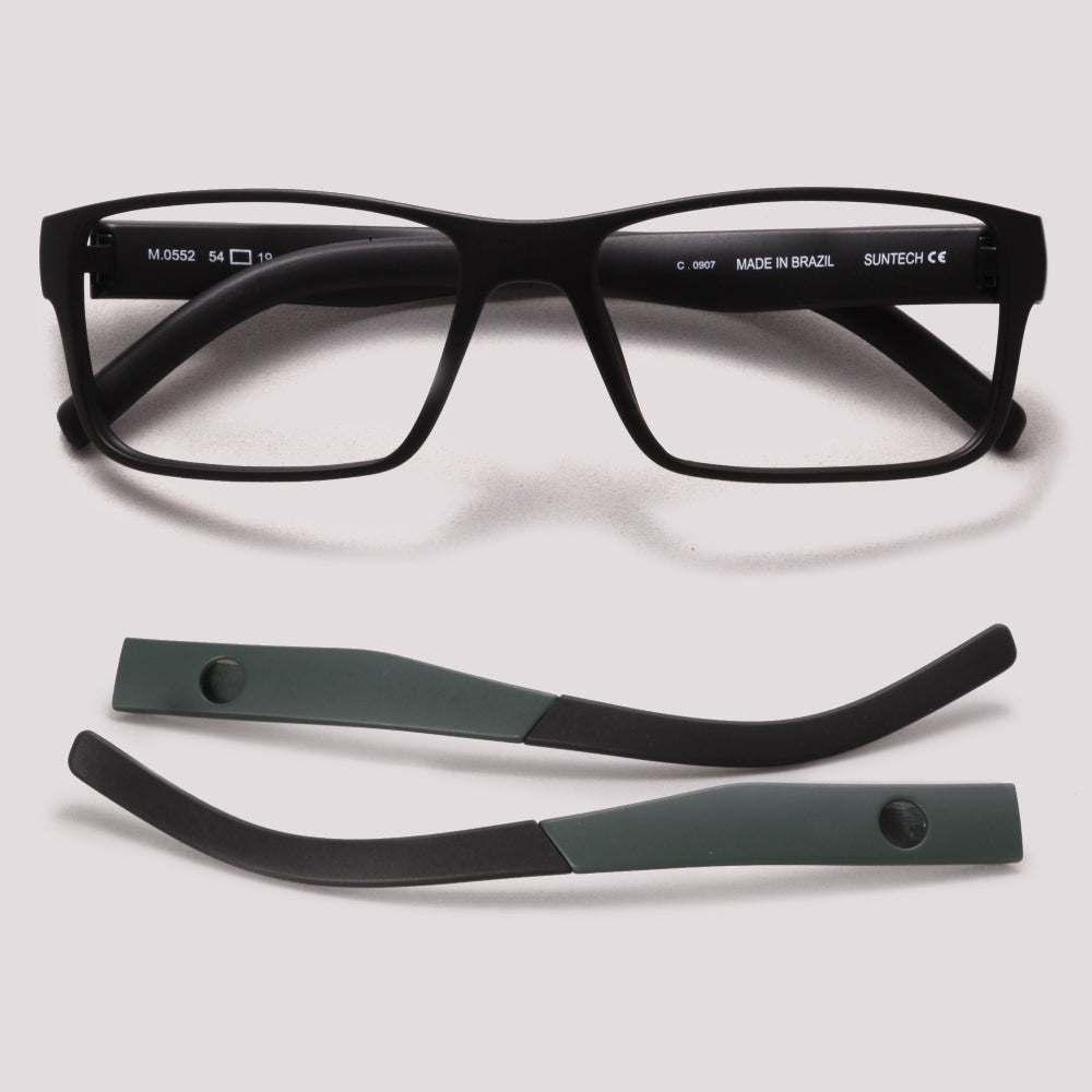 HB Troca Haste Polytech 0552 Preto Fosco + Haste Verde - Grau - 54 mm