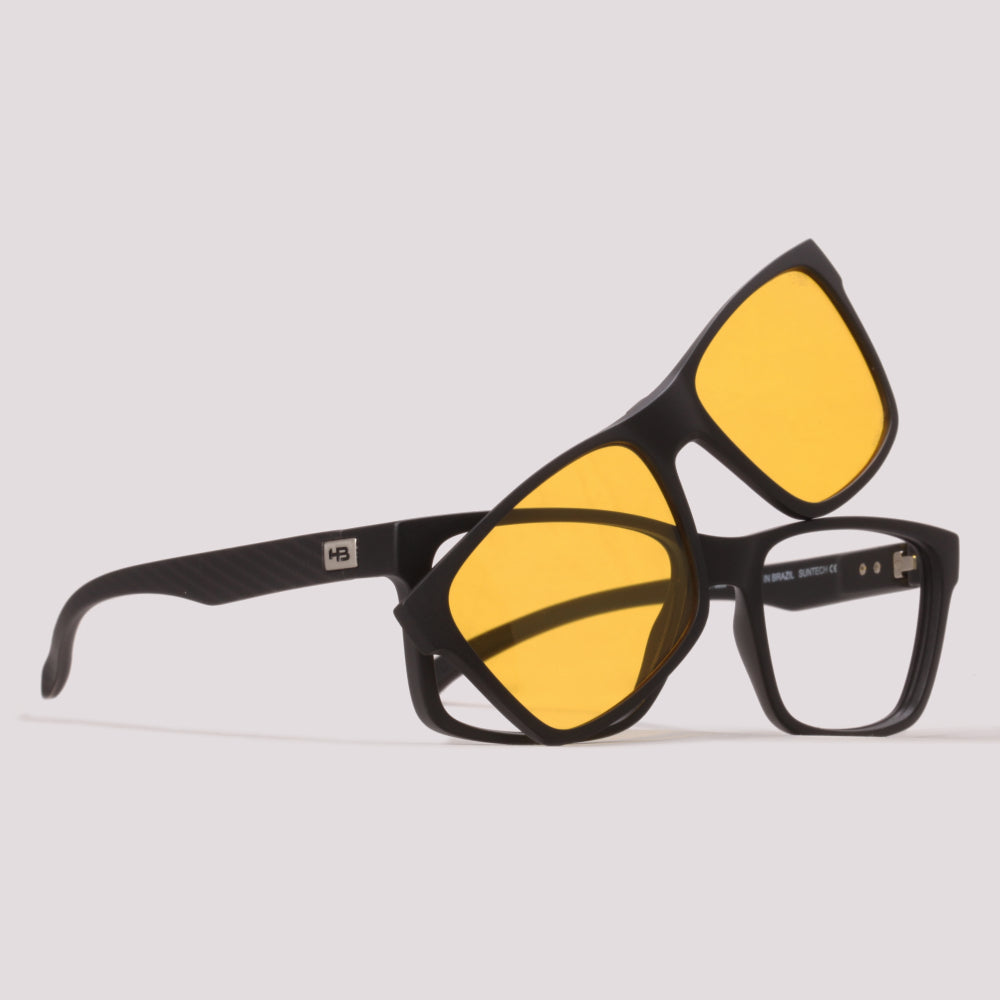 HB Switch Clip on 0339 Preto Carbono Preto + Night Drive - Grau - 53 mm