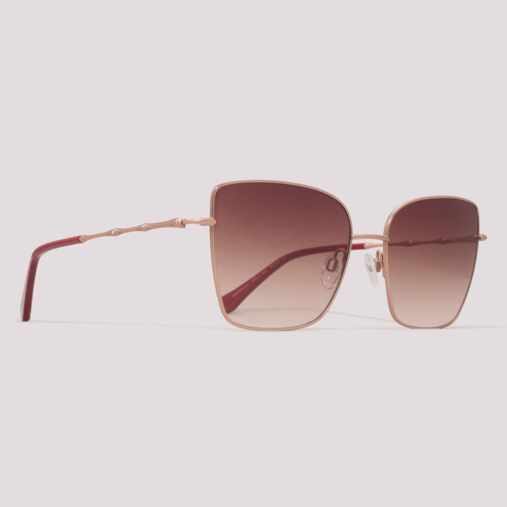 Ana Hickmann Cris 4 05A Dourado Fosco Marrom Degradê - Sol - 59 mm
