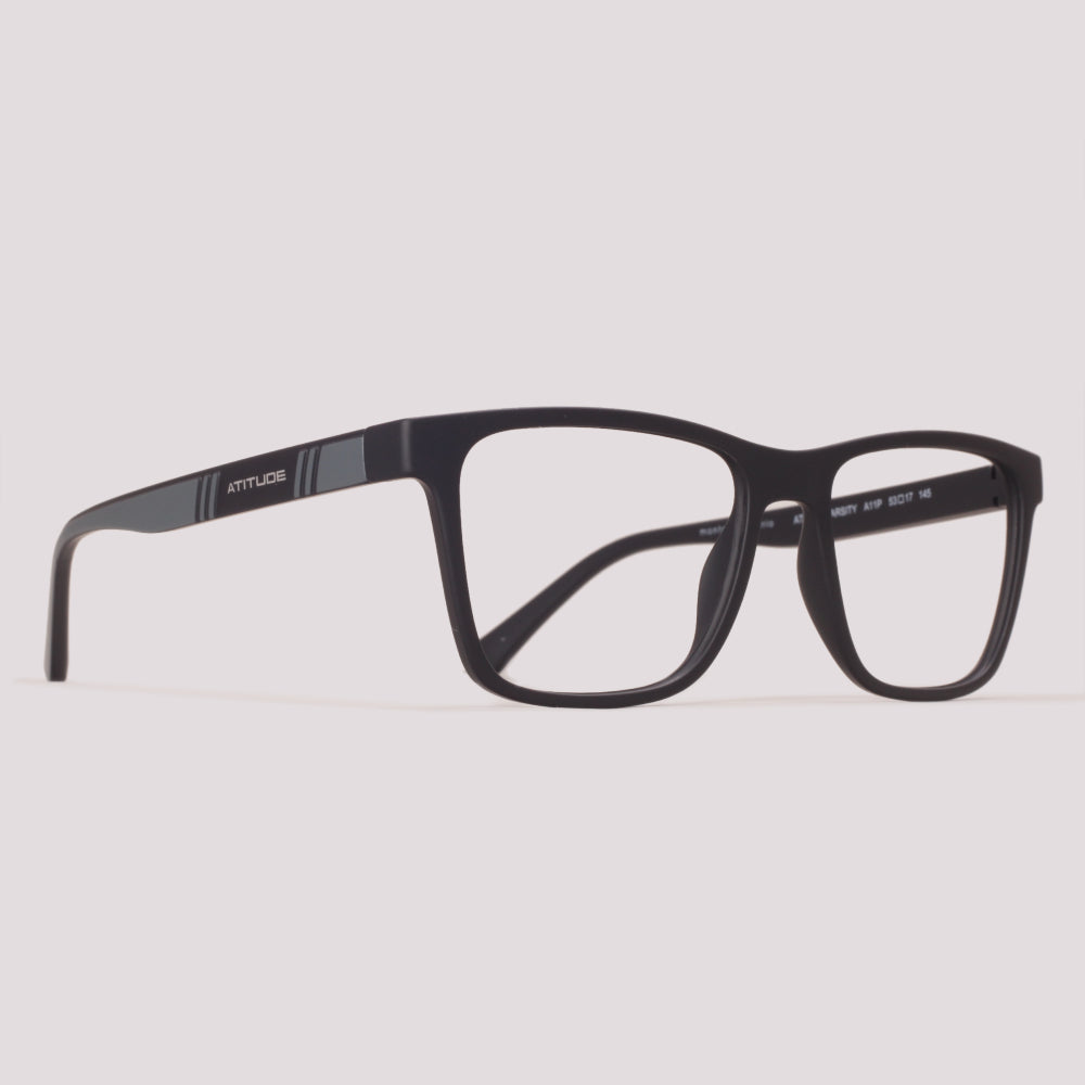 Atitude Attach Varsity Clip on A11P Preto Fosco Preto Polarizado - Grau - 53 mm