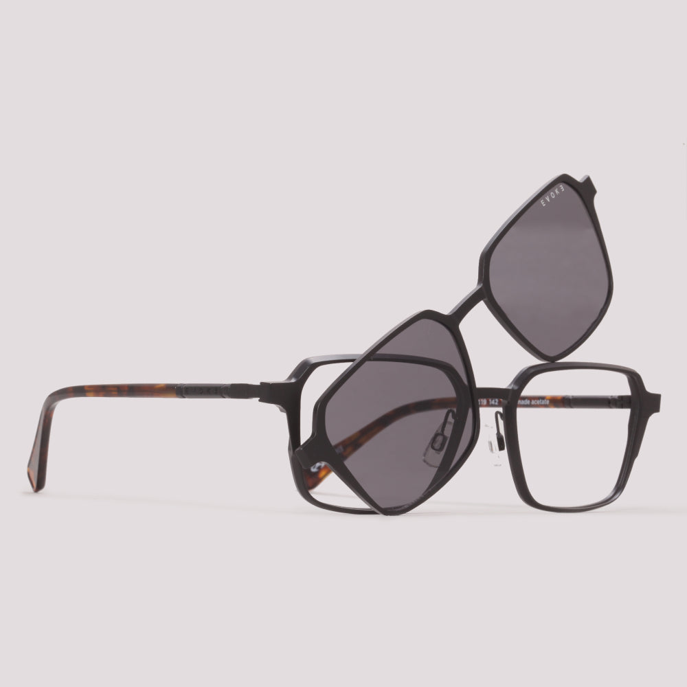 Evoke Clip on Club 09CN Preto Fosco e Marrom Mesclado Preto - Grau - 52 mm