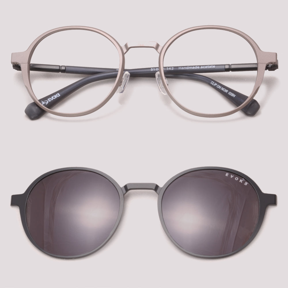 Evoke Clip on Noir 02BN Cinza Fosco Preto - Grau - 51 mm
