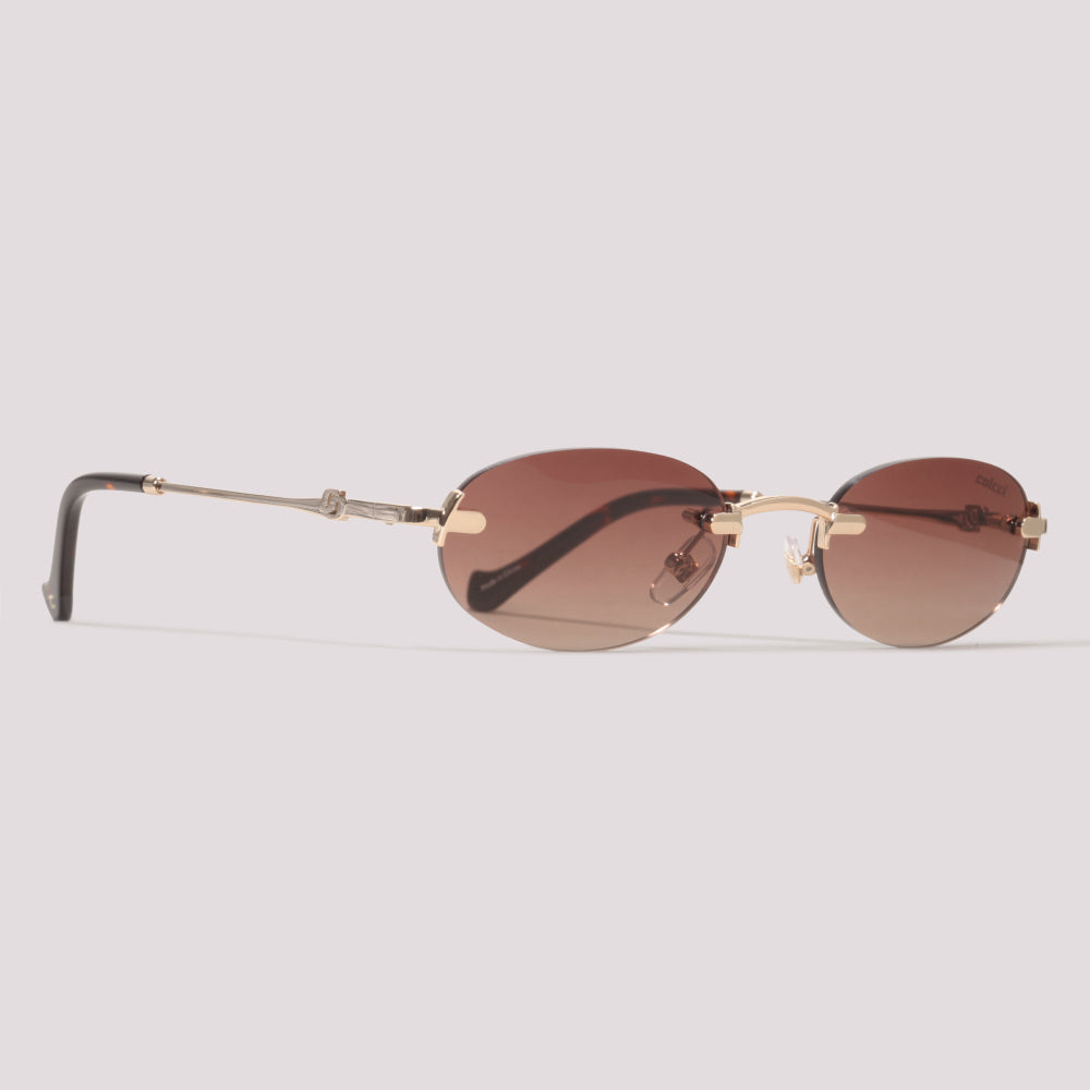 Colcci C0309 Dourado Brilho Marrom Degradê - Sol - 56 mm