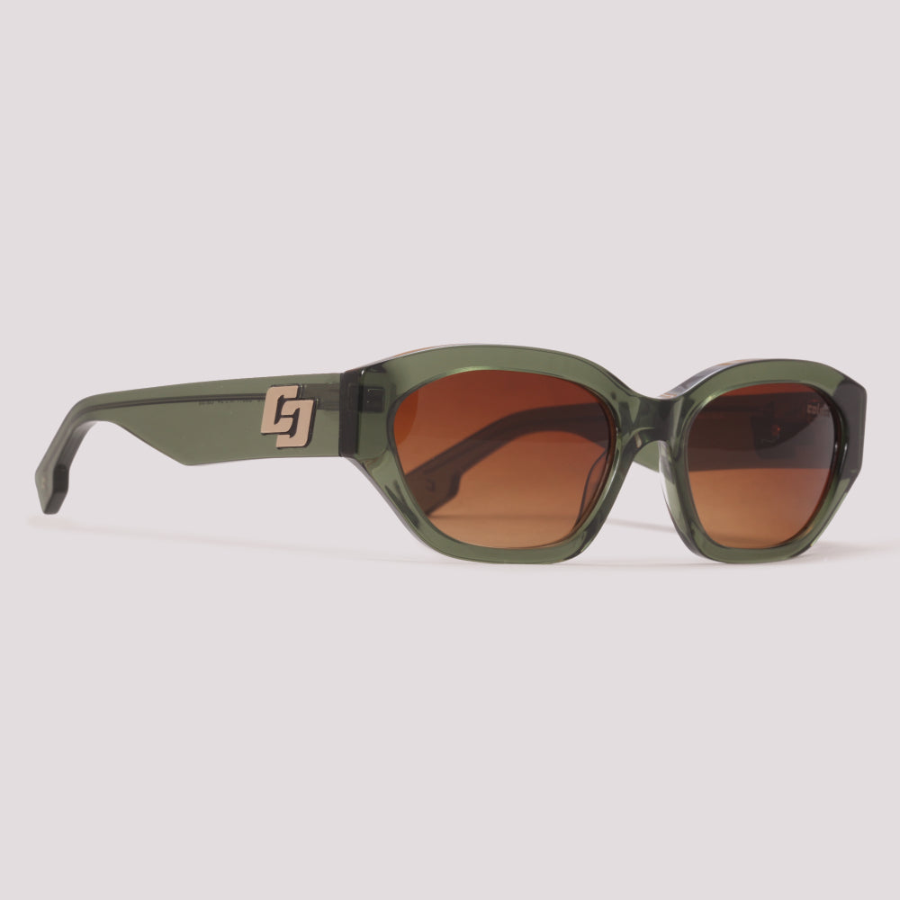 Colcci Petra Verde Oliva Brilho Marrom Degradê - Sol - 54 mm