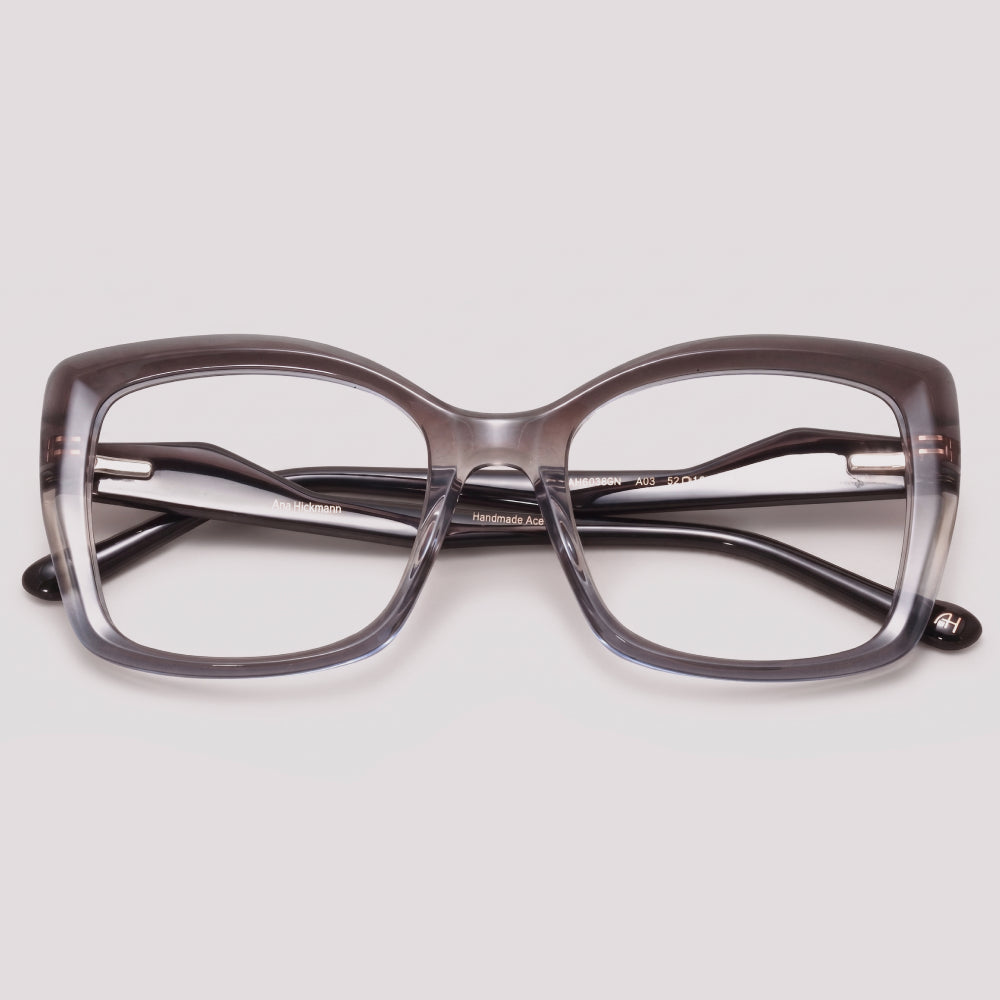 Ana Hickmann AH60078N A03 Cinza e Azul Degradê Translúcido - Grau - 52 mm