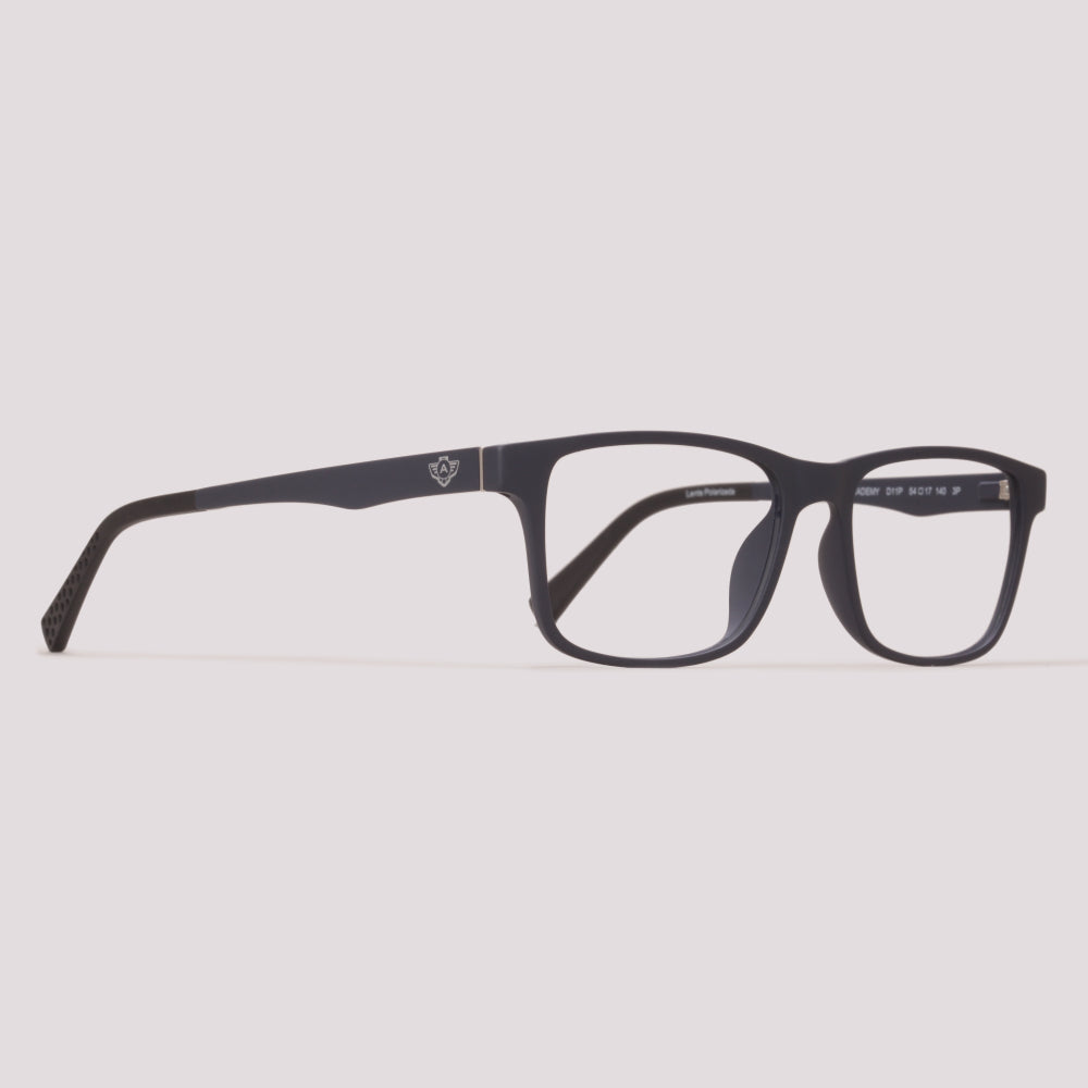 Atitude Attach Academy Clip on D11P Azul Fosco Preto Polarizado - Grau - 54 mm