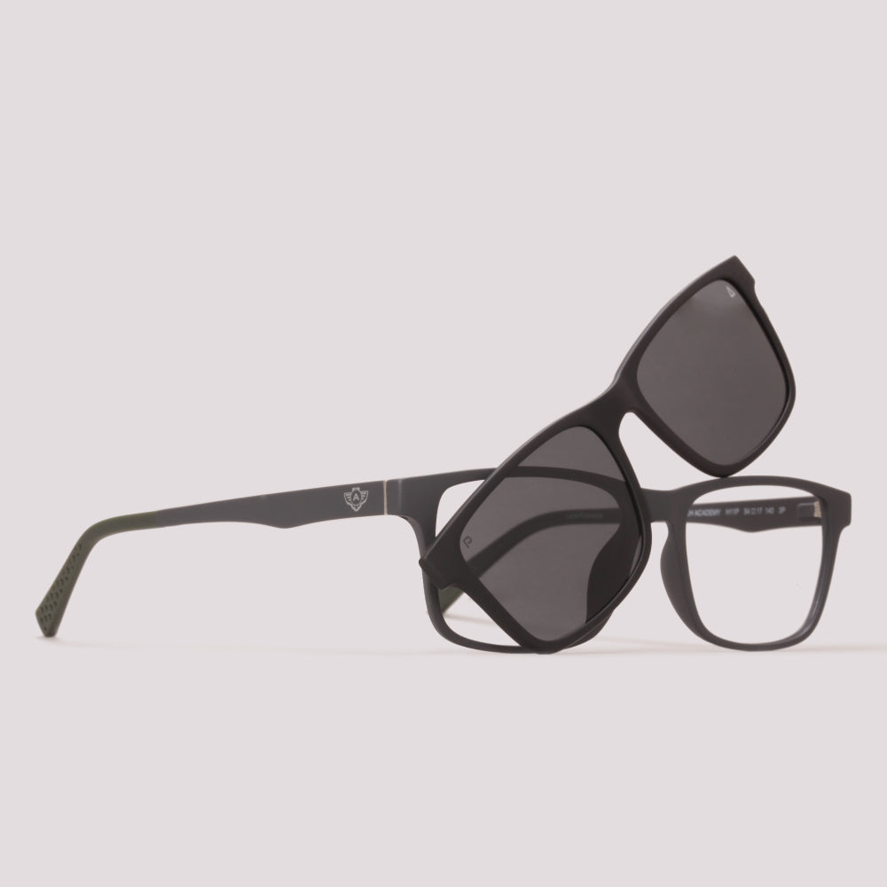 Atitude Attach Academy Clip on H11P Cinza Fosco Preto Polarizado - 54 mm