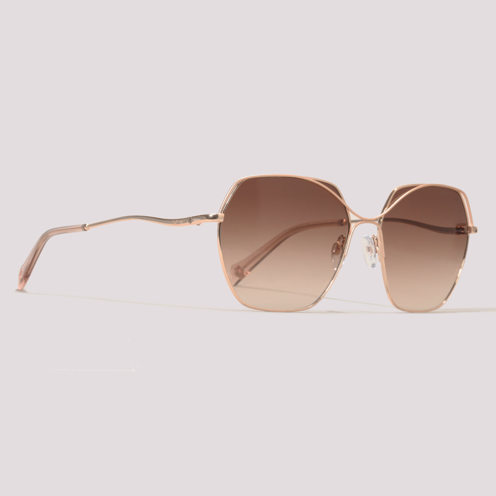 Hickmann Azaleia 11 04B Dourado Brilho Marrom Degradê - Sol - 58 mm