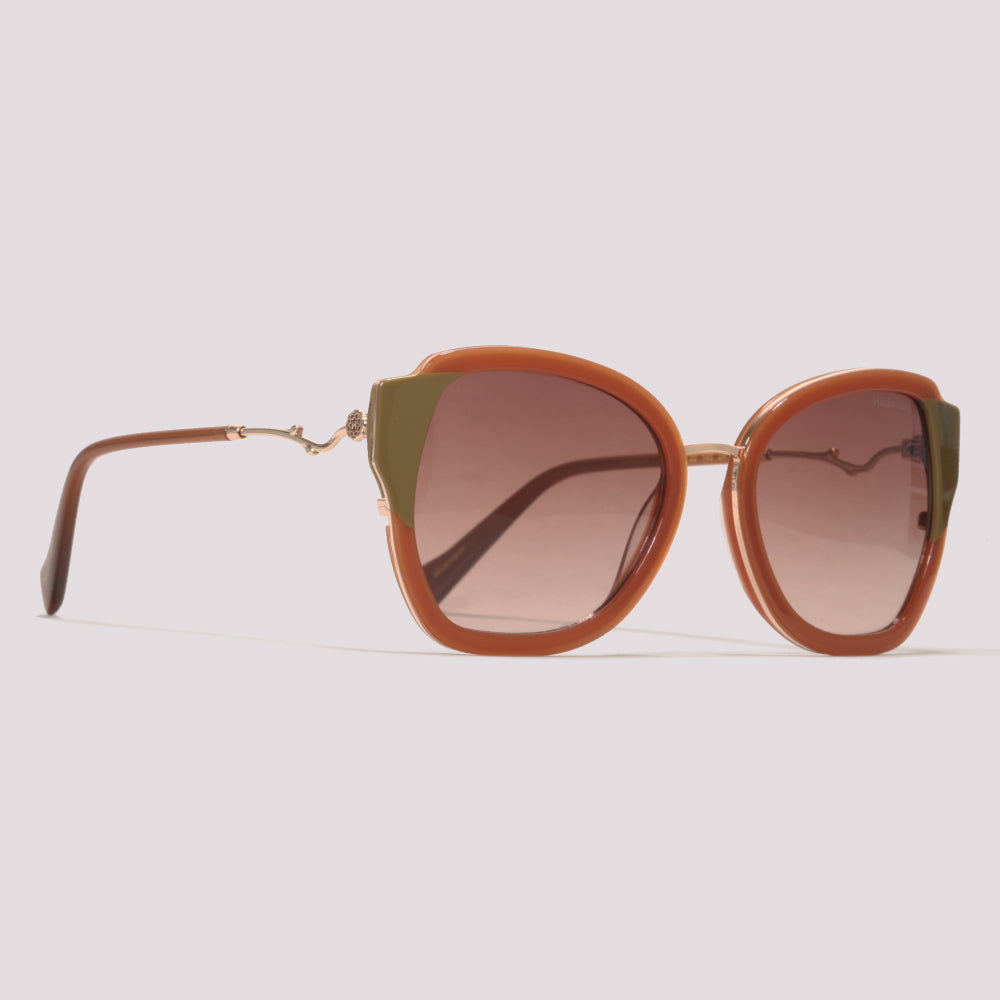 Hickmann Camelia 7 G01 Marrom e Verde Brilho Marrom Degradê - Sol - 53 mm