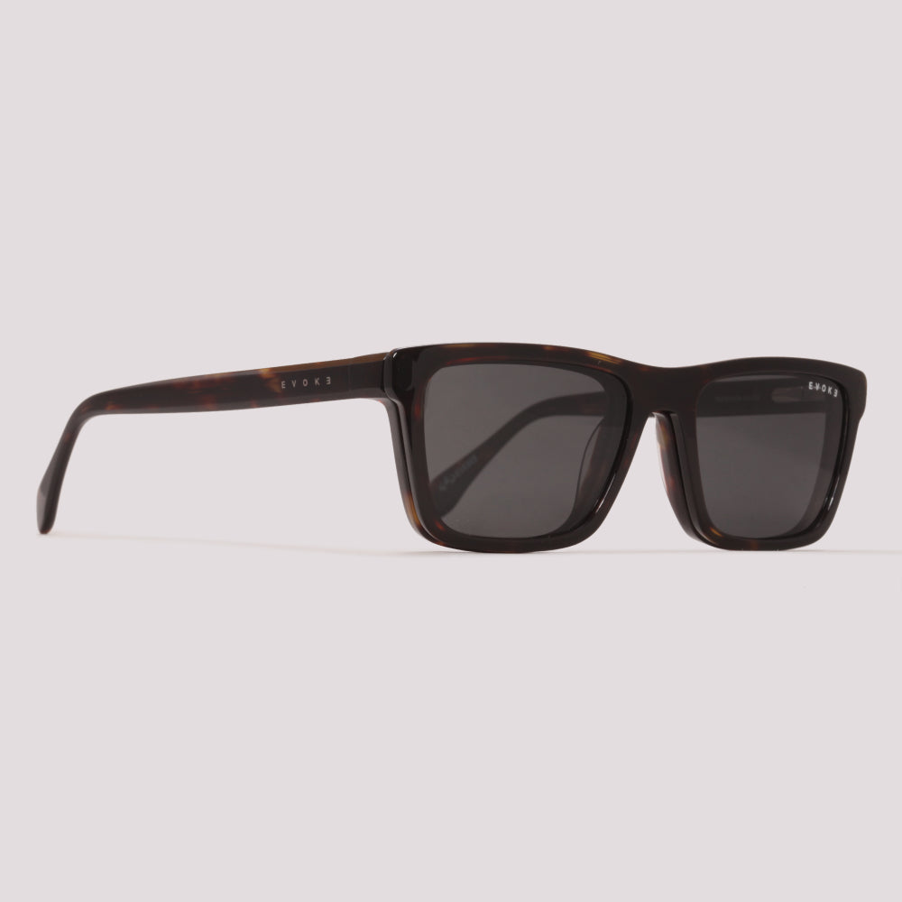 Evoke Clip on Vip G21P Marrom Mesclado Brilho Preto Polarizado - Grau - 54 mm