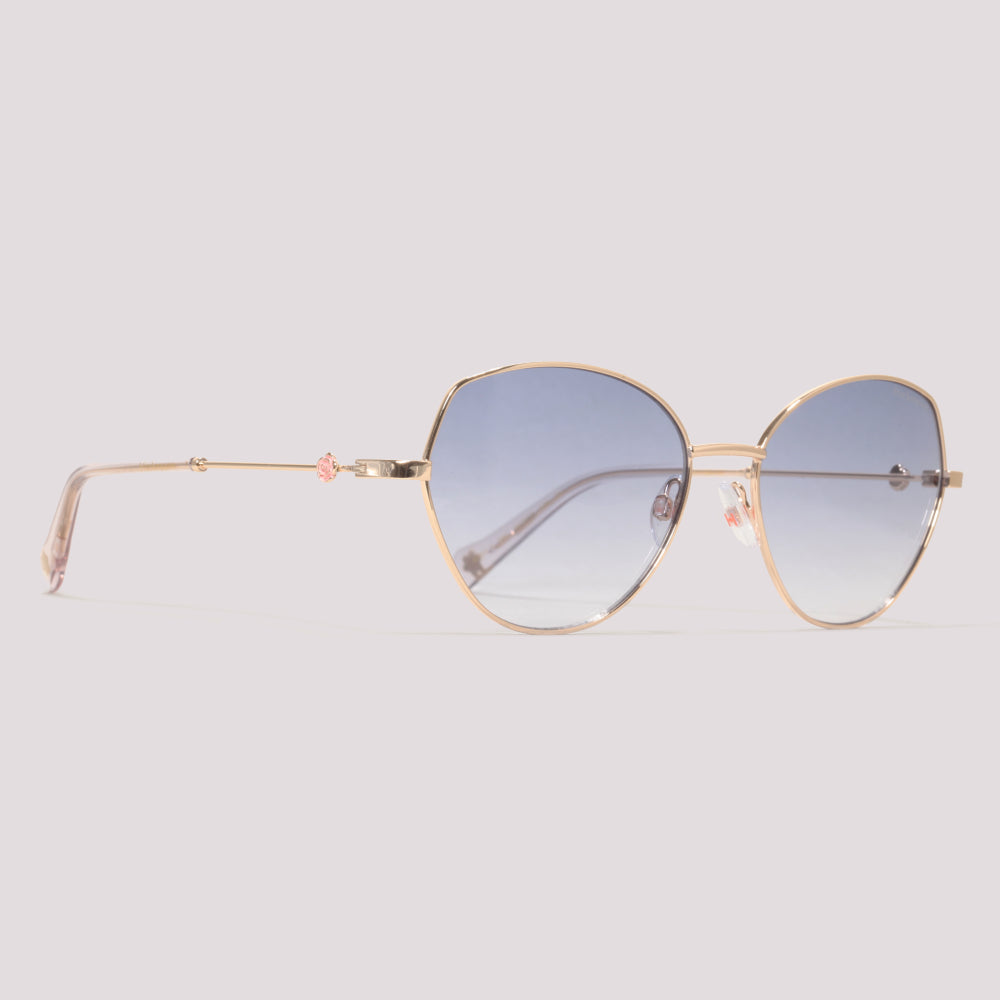 Hickmann Rosa 3 04C Dourado Brilho Azul Degradê - Sol - 55 mm