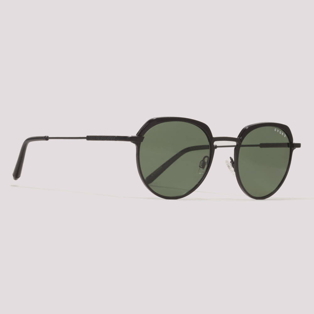 Evoke Shelby 03 09BP Preto Fosco Verde Polarizado - Sol - 52 mm