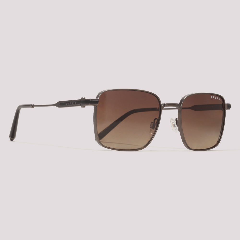 Evoke Shelby 04 02BP Cinza Fosco Marrom Degradê Polarizado - Sol - 54 mm