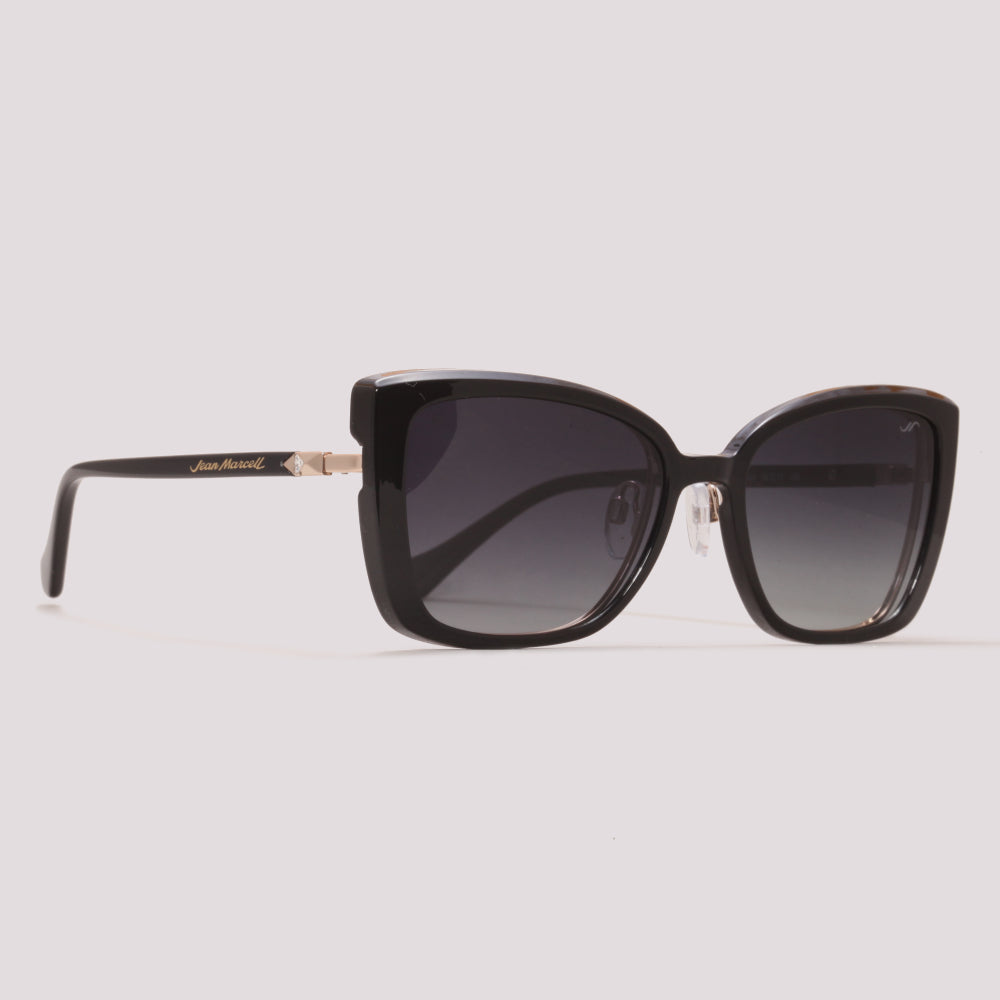 Jean Marcell JM1075C 09A Clip on Dourado e Preto Brilho Preto Degradê - Grau - 54 mm