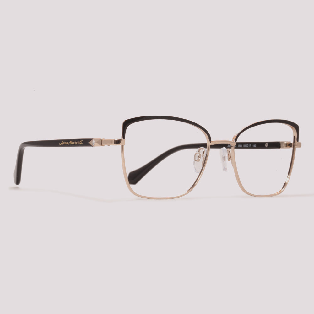 Jean Marcell JM1075C 09A Clip on Dourado e Preto Brilho Preto Degradê - Grau - 54 mm