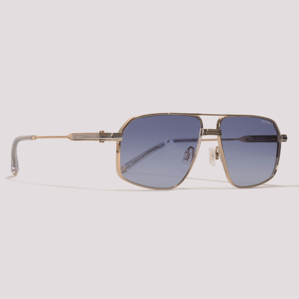 Evoke Shelby 06TL Titanium 04A Dourado Brilho Azul Degradê - Sol - 59 mm