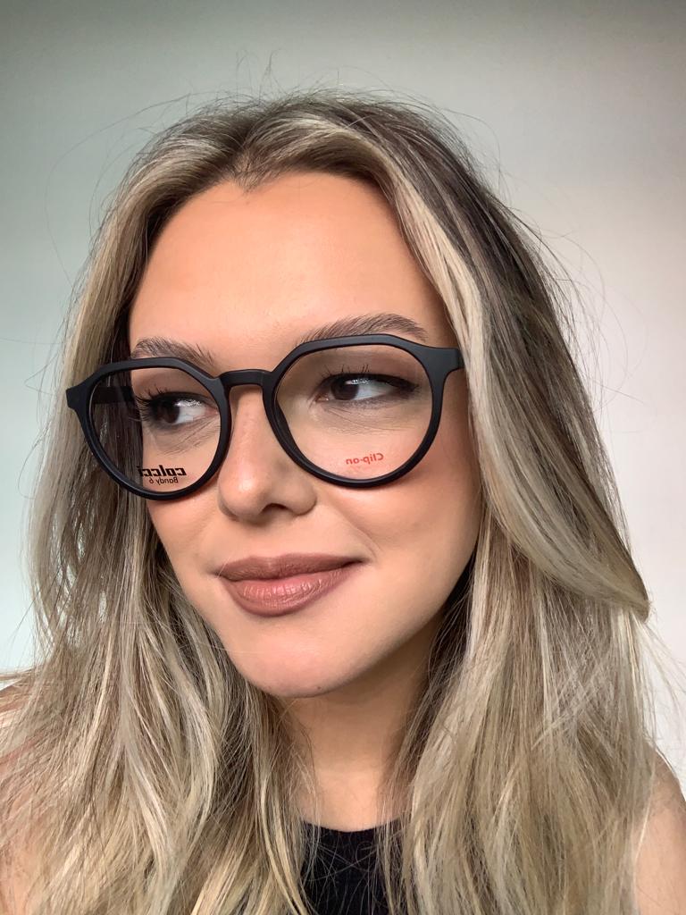 Colcci Bandy 6 Clip On Preto Fosco/ Preto - Lente 5,3 cm - Grau