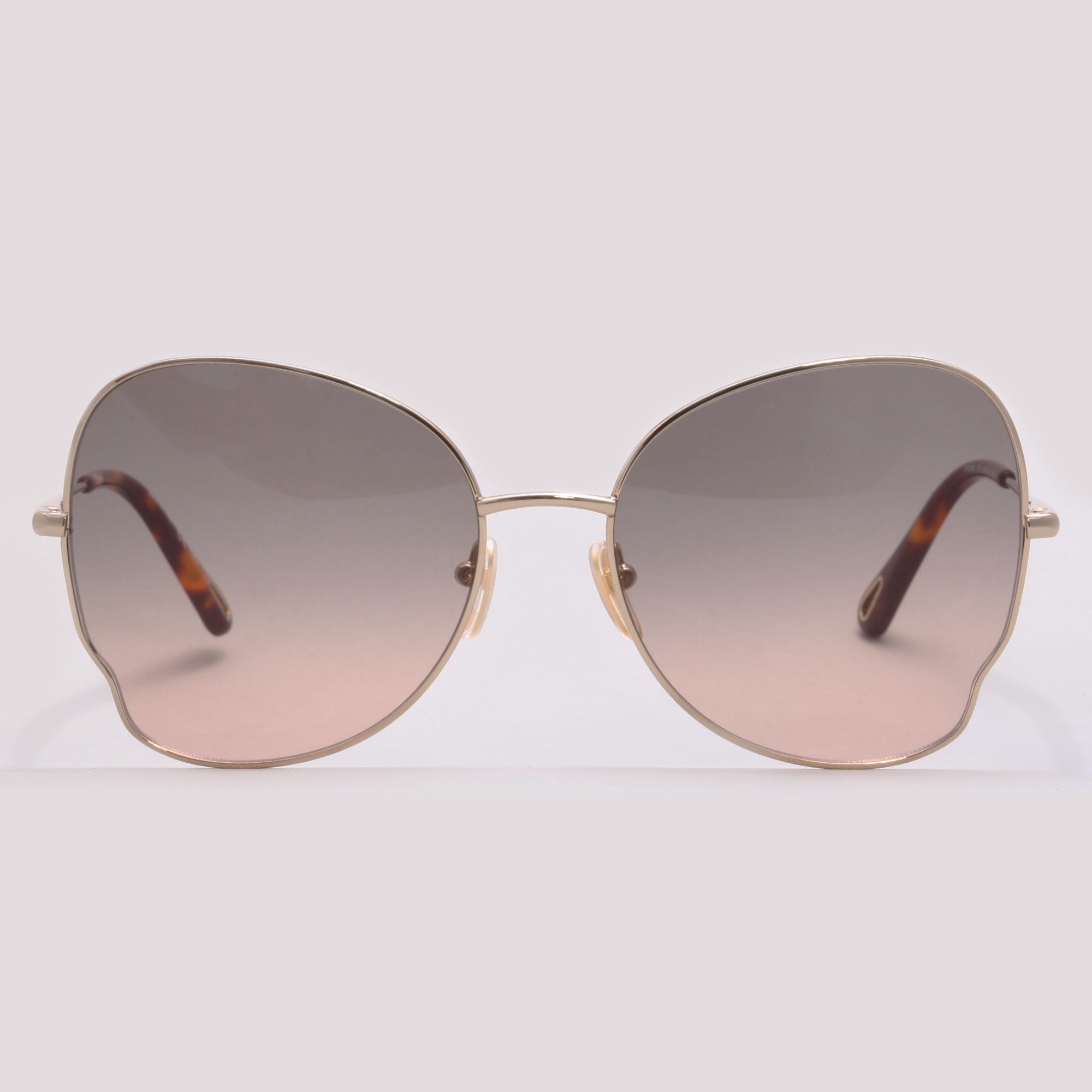 Chloé CH0094S 001 Dourado Brilho Marrom Degradê - Sol - 59 mm