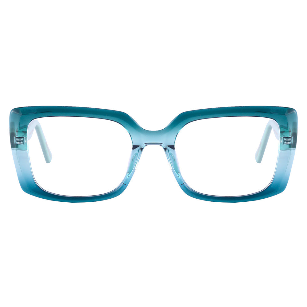 Ana Hickmann Nina 1 AH60077 E02 Quadrado Verde Translúcido - Grau - TAM 53 mm