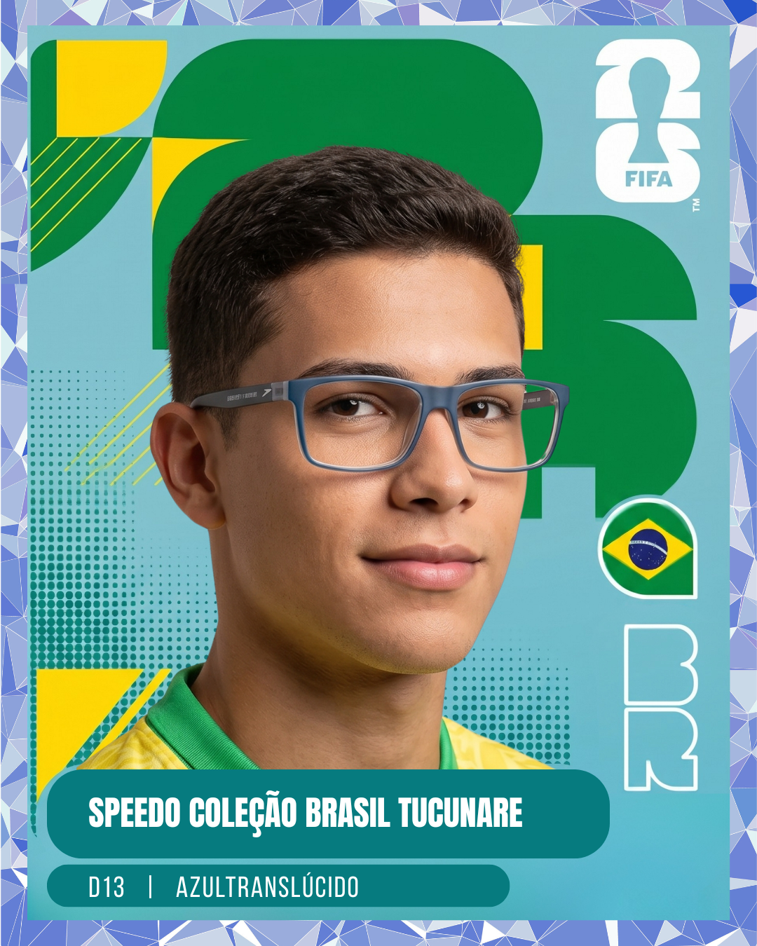 Speedo Coleção Brasil Tucunare D13 Azul Translúcido - Grau - 56 mm
