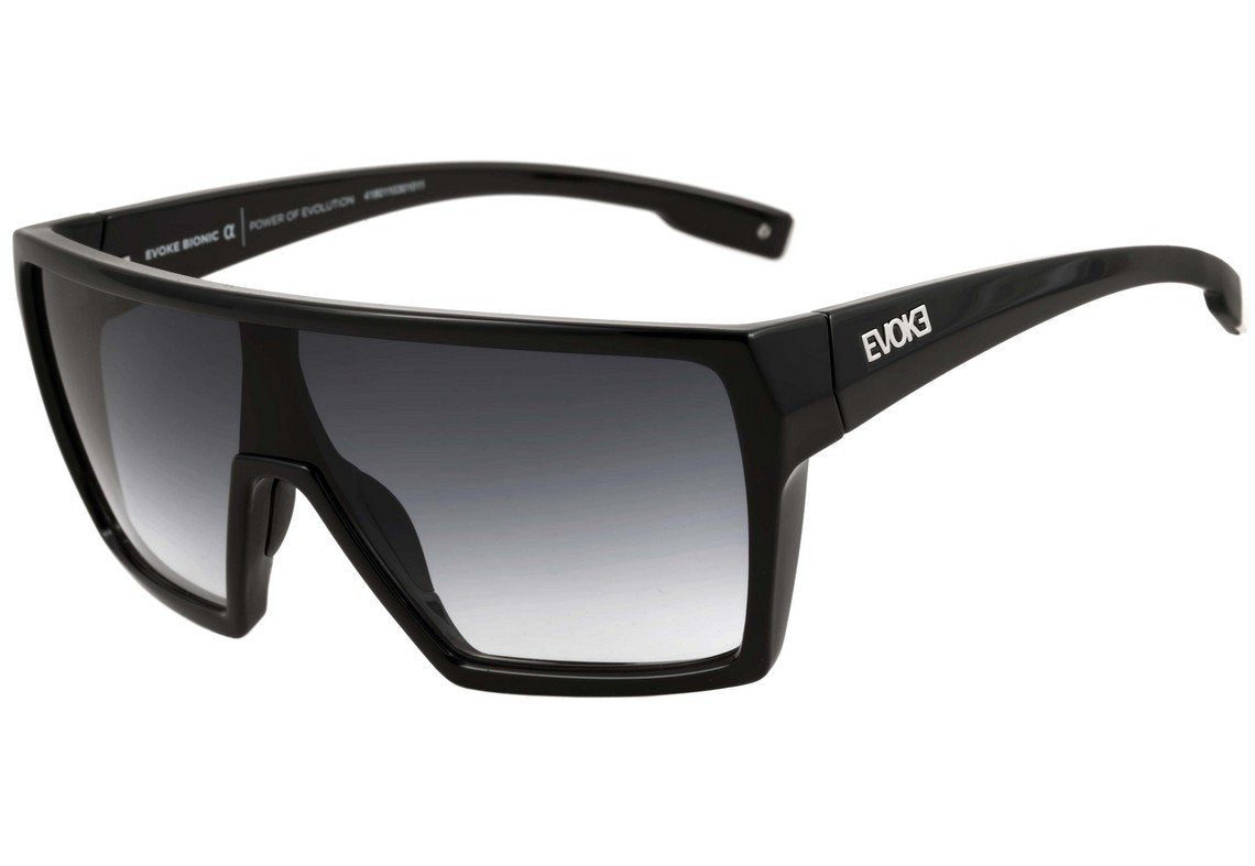 Evoke Bionic Alfa A14 Matte Black Temple Shine Gray Degradê - Lente 13,5 cm - Sol
