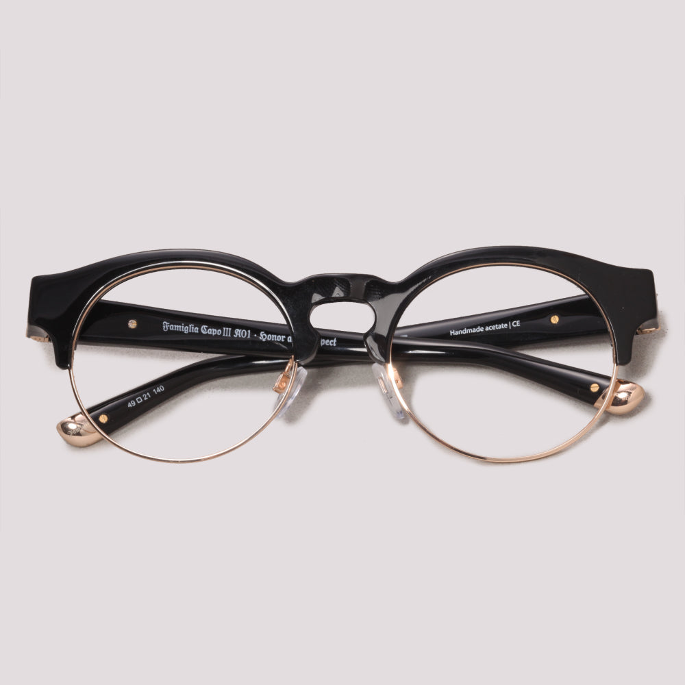 Evoke Capo III A01 Preto Briljo e Dourado - Grau - 49 mm