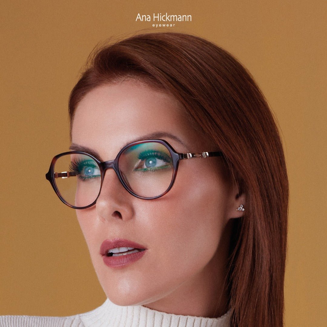 Ana Hickmann 20 Anos AH60053 G21 marrom mesclado - Grau - Lente 5,3 cm - Grau