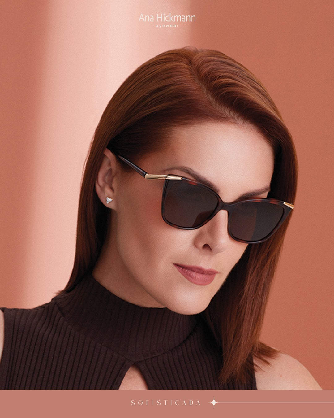 Ana Hickmann 20 Anos AH90017 G21 marrom mesclado - Sol - Lente 5,7 cm - Sol