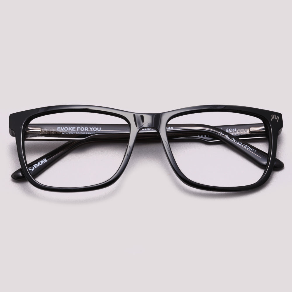 Óculos de Grau Evoke Uprise II A01 Black Shine - 51 mm
