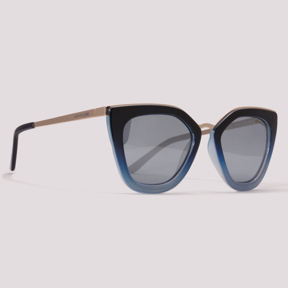 Atitude AT5340 C01 Azul Degradê Prata Espelhado - Sol - 52 mm