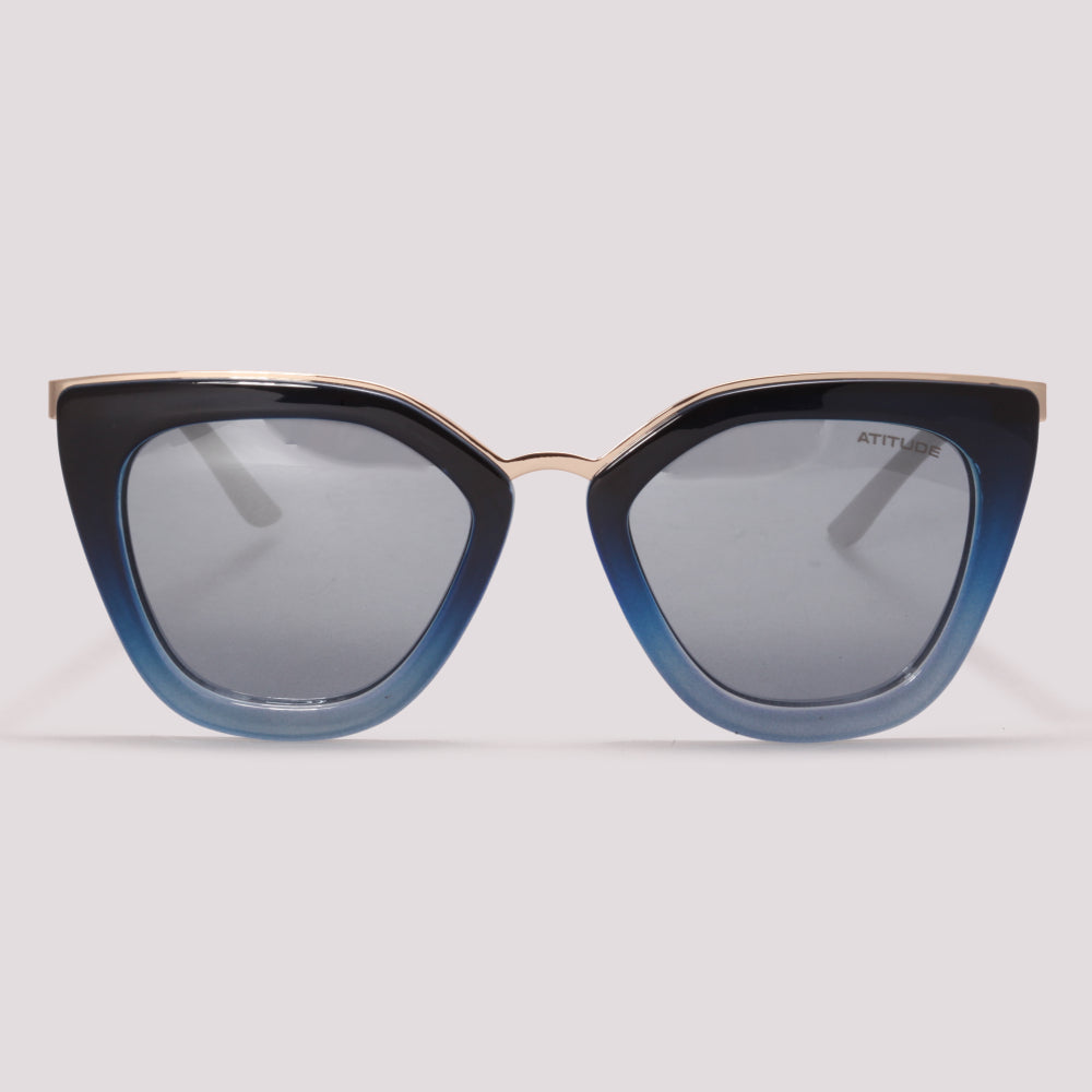 Atitude AT5340 C01 Azul Degradê Prata Espelhado - Sol - 52 mm
