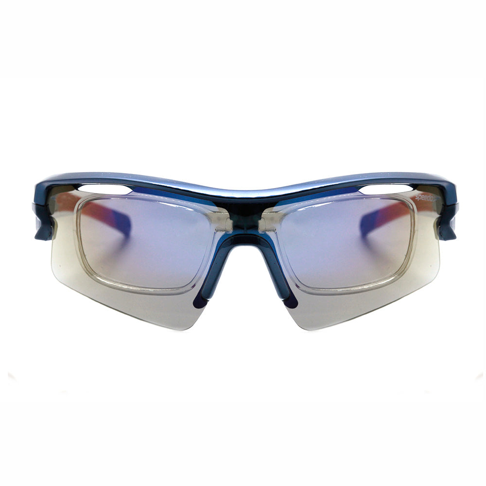 Speedo Pro 3 Clip-On D01 Azul Brilho e Laranja Fosco/ Azul Espelhado - Lente 16 cm
