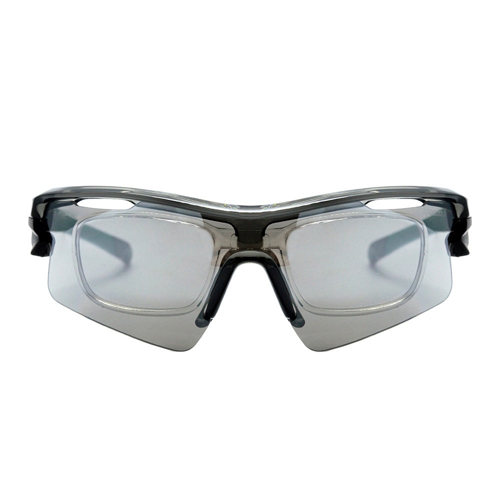 Speedo Pro 3 Clip-On H01 Preto Translúcido Brilho e Verde Fosco/Prata Espelhado - Lente 16 cm