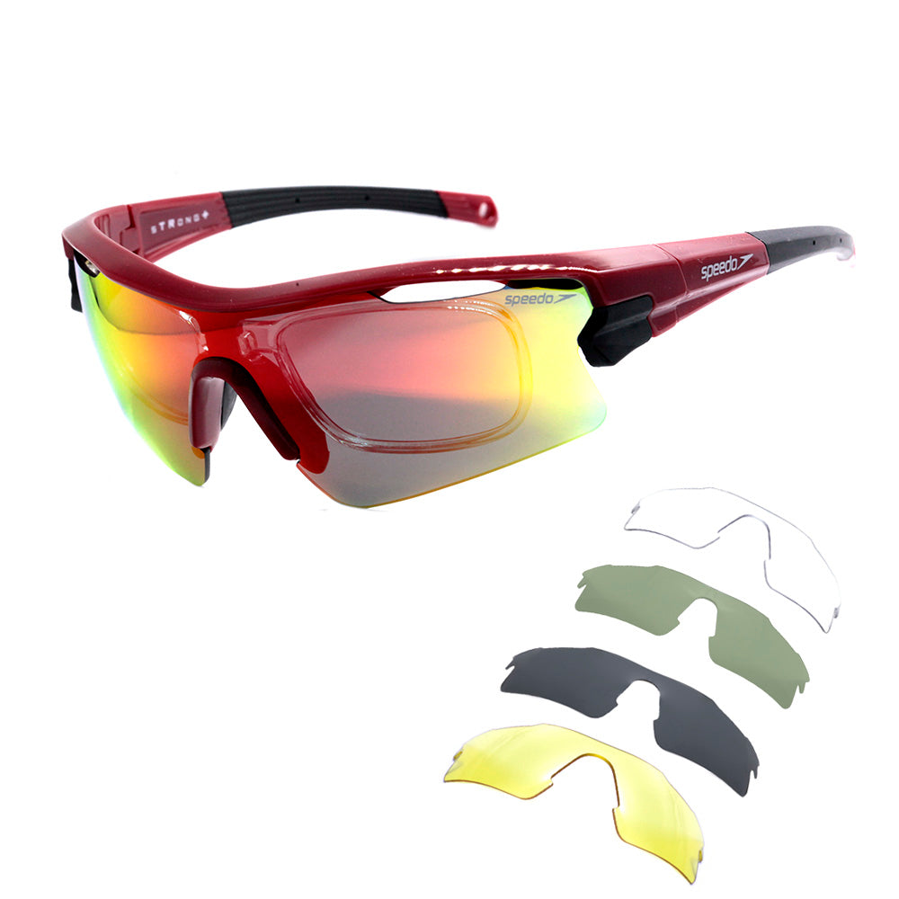Speedo Pro 3 Clip-On T01 Vermelho Brilho/ Vermelho Espelhado - Lente 16 cm