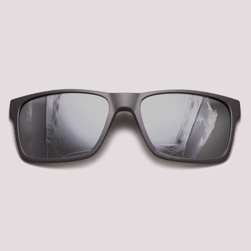 Clip On para Óculos de Grau HB Switch 0339 Cinza Fosco Prata Espelhado